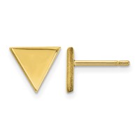 14K 8mm Yellow Gold Triangle Post Earrings view 1