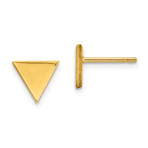 Gold Triangle Post Earrings