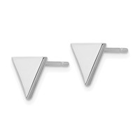14K White Gold 8mm Triangle Post Earrings view 2