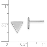 14K White Gold 8mm Triangle Post Earrings view 4