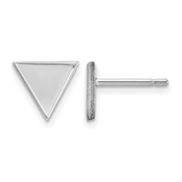 14K White Gold 8mm Triangle Post Earrings view 1