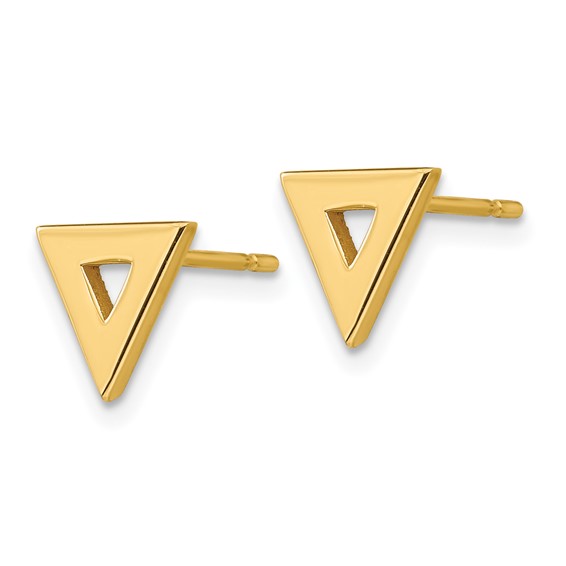 14k 8mm Open Triangle Post Earrings