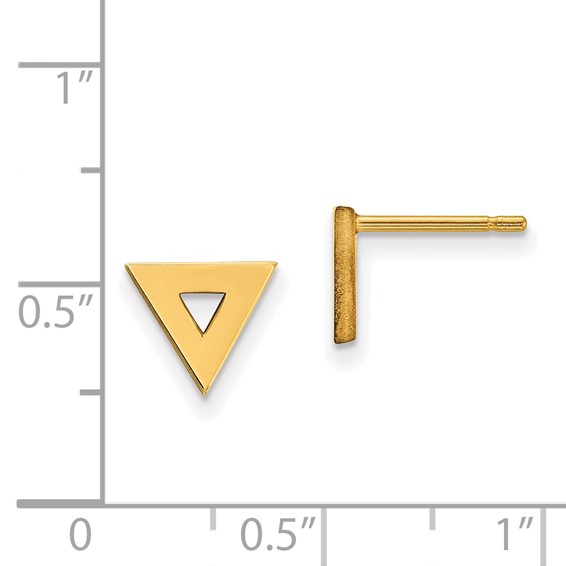 14k 8mm Open Triangle Post Earrings