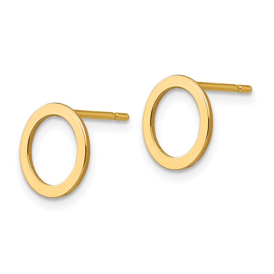 Gold Circle Post Earrings