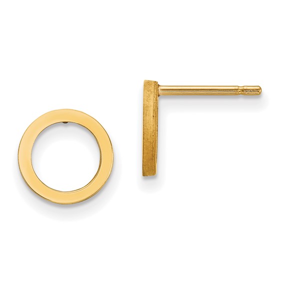 Gold Circle Post Earrings