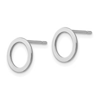 14K White Gold Open Circle Earrings view 2