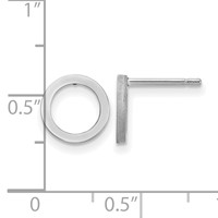 14K White Gold Open Circle Earrings view 4