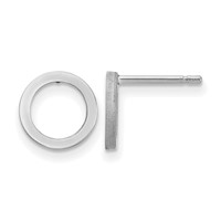 14K White Gold Open Circle Earrings view 1