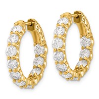 14K Yellow Gold Round Hoop with Safety Clasp Earring Mountings view 2