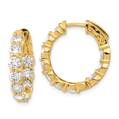 14K Yellow Gold Round Hoop with Safety Clasp Earring Mountings