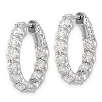 14K White Gold Round Hoop with Safety Clasp Earring Mountings view 2