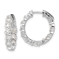 14K White Gold Round Hoop with Safety Clasp Earring Mountings view 1