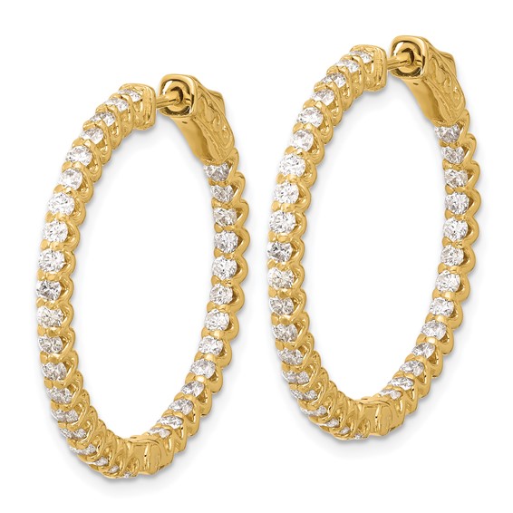 Gold Diamond Hoops with Safety Clasps