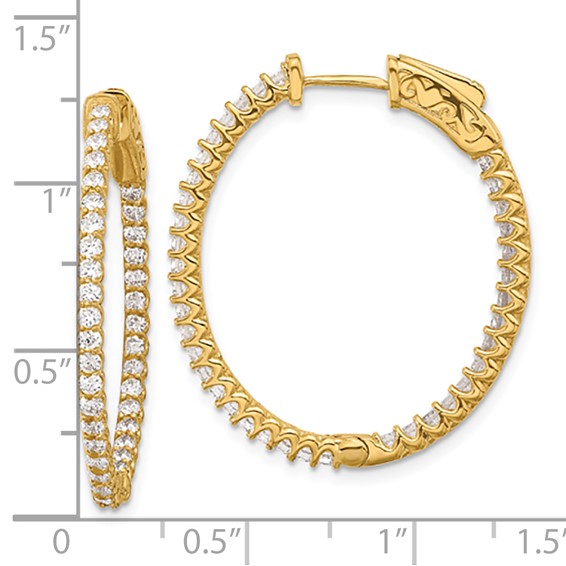 GOld Diamond Hoops with Safety Clasps