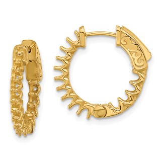 14K .98ct. (Holds 28-2.0mm Round) In/Out Hoop w/Safety Clasp Earring Mountings