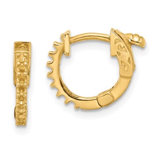 14K .24ct (Holds 16-1.5mm Round) Hoop w/Safety Clasp Earring Mountings