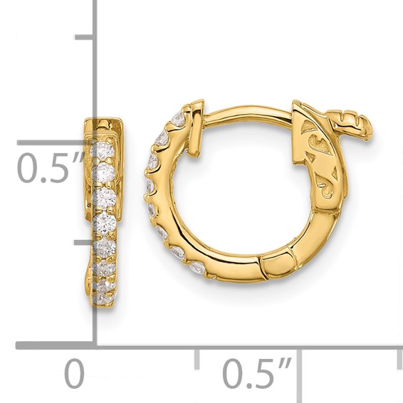 Gold Diamond Hoops with Safety Clasps