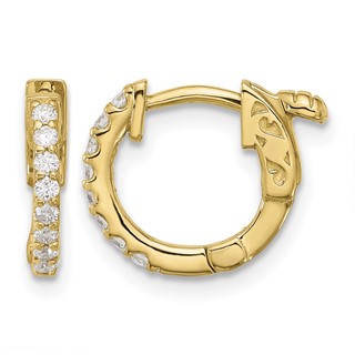 Gold Diamond Hoops with Safety Clasps