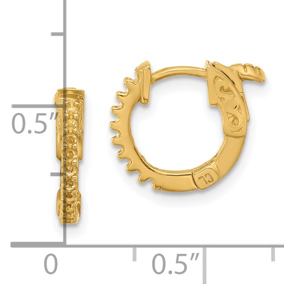 14K .18ct (Holds 18-1.3mm Round) Hoop w/Safety Clasp Earring Mountings