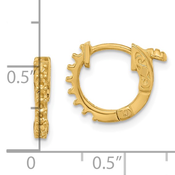 14K .31ct (Holds 14-1.75mm Round) Hoop w/Safety Clasp Earring Mountings