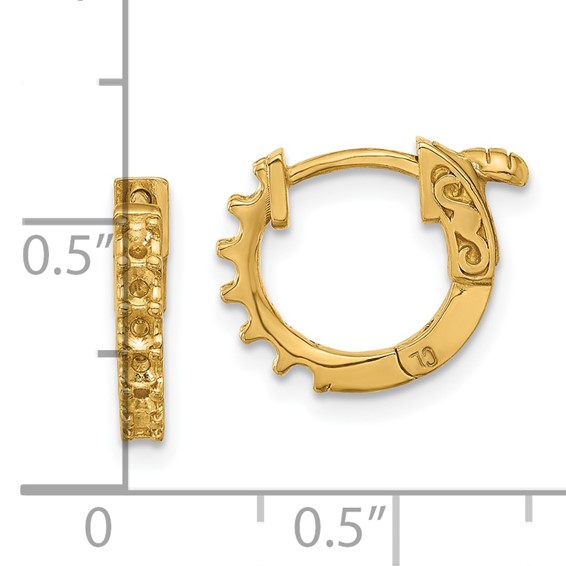 14K .42ct (Holds 12-2.0mm Round) Hoop w/Safety Clasp Earring Mountings