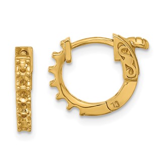 14K .42ct (Holds 12-2.0mm Round) Hoop w/Safety Clasp Earring Mountings