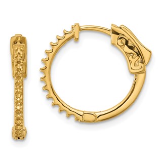 14K .40ct (Holds 26-1.5mm Round) Hoop w/Safety Clasp Earring Mountings