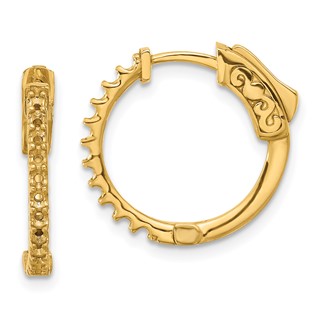 14K .44ct (Holds 22-1.7mm Round) Hoop w/Safety Clasp Earring Mountings