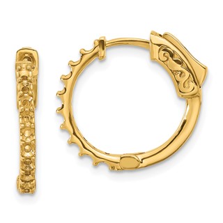 14K .7ct (Holds 20-2.0mm Round) Hoop w/Safety Clasp Earring Mountings