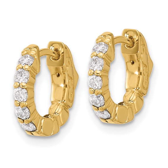 Gold Diamond Hoops wtih Safety Clasps