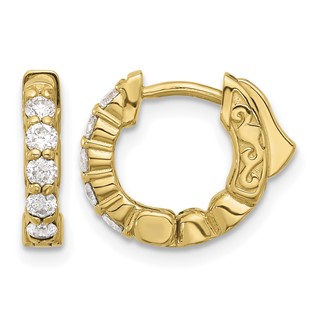 Gold Diamond Hoops wtih Safety Clasps