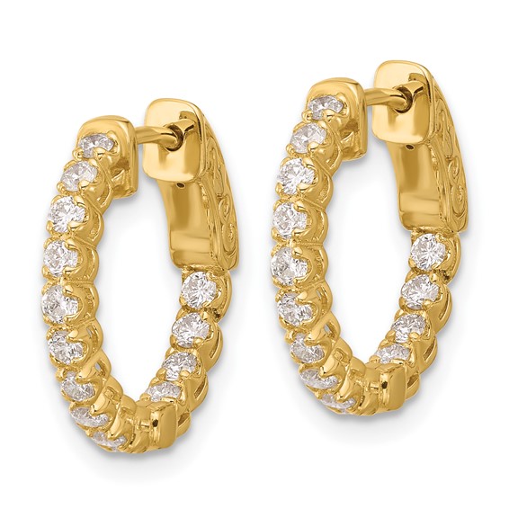 Gold Diamond In/Out Hoops with Safety Clasp