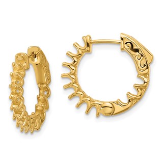 14K 1.2ct  (Holds 24-2.3mm Round) In/Out Hoop w/Safety Clasp Earring Mountings