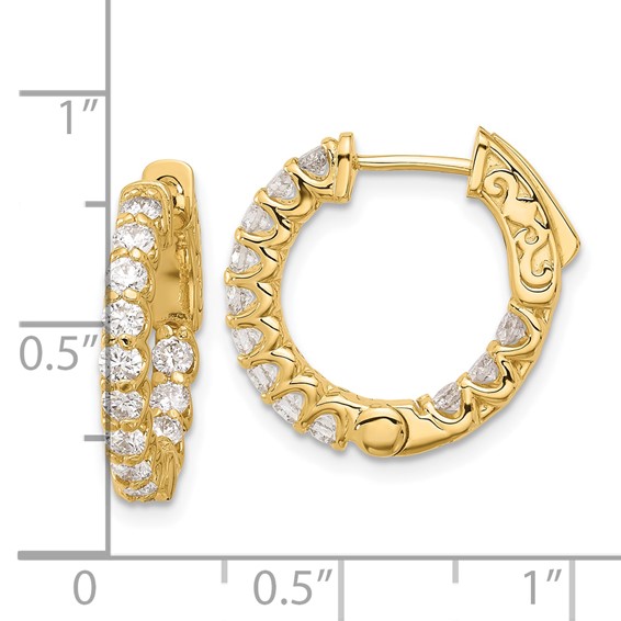 Gold Diamond Hoops with Safety Clasps