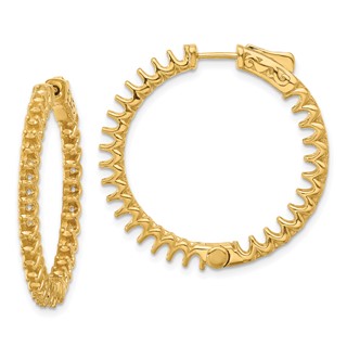 14K 2.9ct  (Holds 58-2.3mm Round) In/Out Hoop w/Safety Clasp Earring Mountings