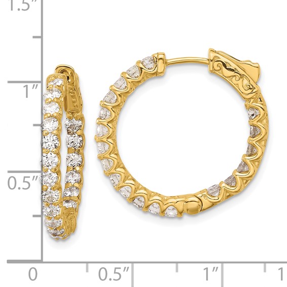 14K 1.55ct (Holds 38-2.2mm Round) In/Out Hoop w/Safety Clasp Mountings