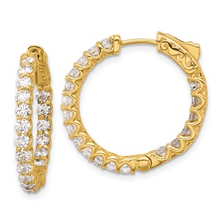 14K 1.55ct (Holds 38-2.2mm Round) In/Out Hoop w/Safety Clasp Mountings