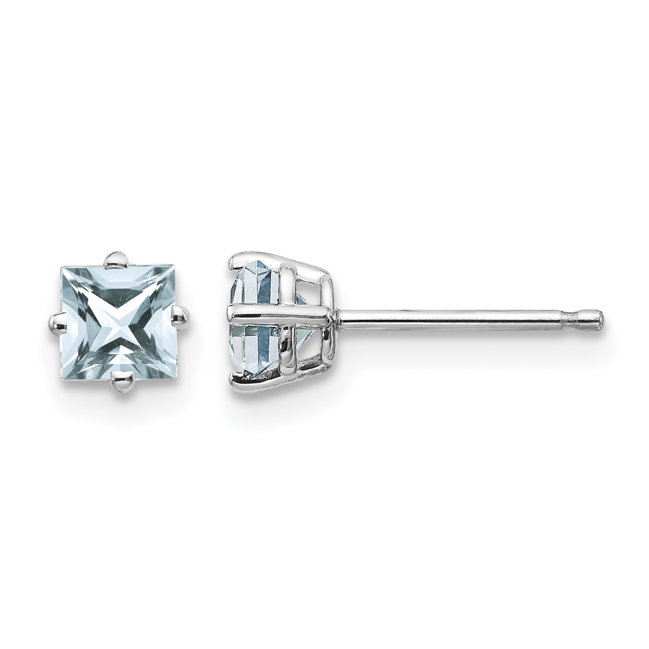 14k White Gold Aquamarine Earrings (XE60WAQ-B)