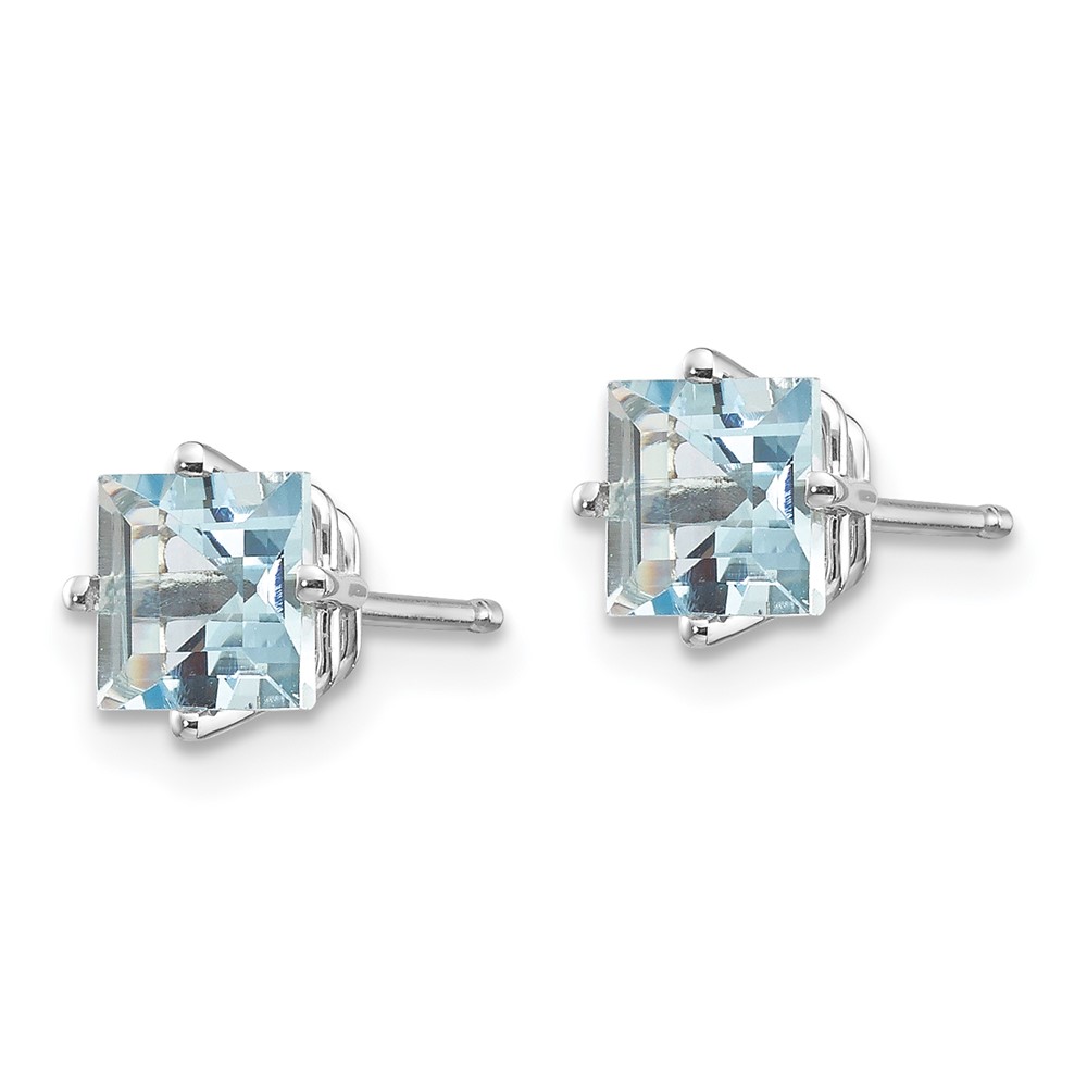 14k White Gold Aquamarine Earrings (XE61WAQ-B)