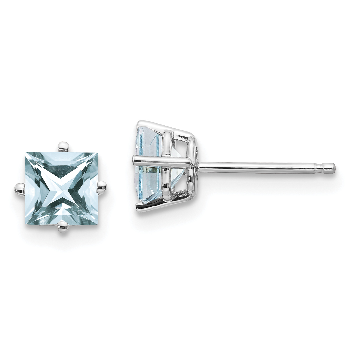 14k White Gold Aquamarine Earrings (XE61WAQ-B)