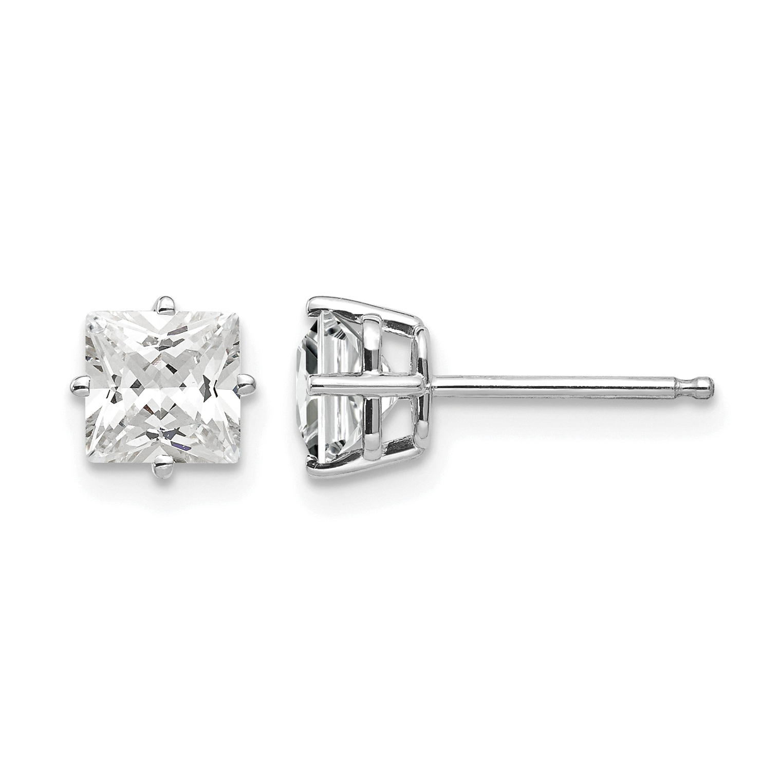 14k White Gold 5mm Cubic Zirconia Earrings (XE61WCZ)
