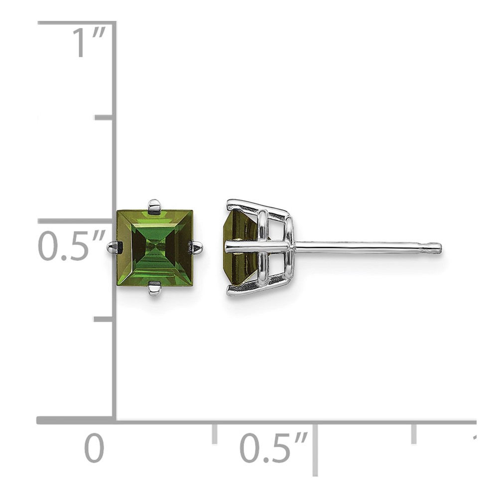 14k White Gold Green Tourmaline Earrings (XE61WGT-B)