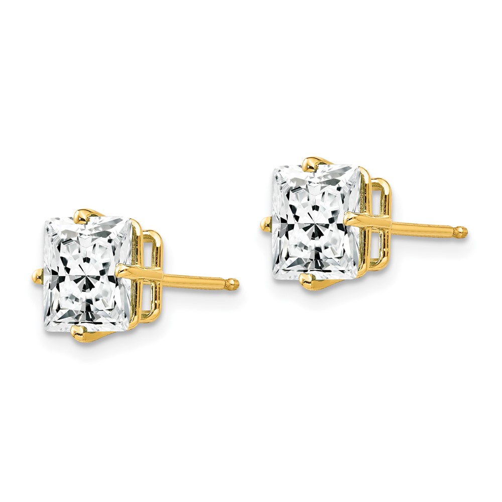 14k 7mm Princess Cut Cubic Zirconia earring (XE63CZ)