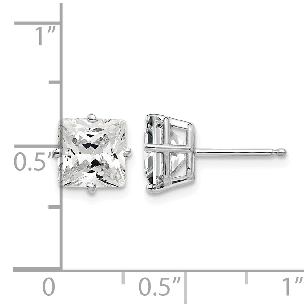 14k White Gold 7mm Cubic Zirconia Earrings (XE63WCZ)