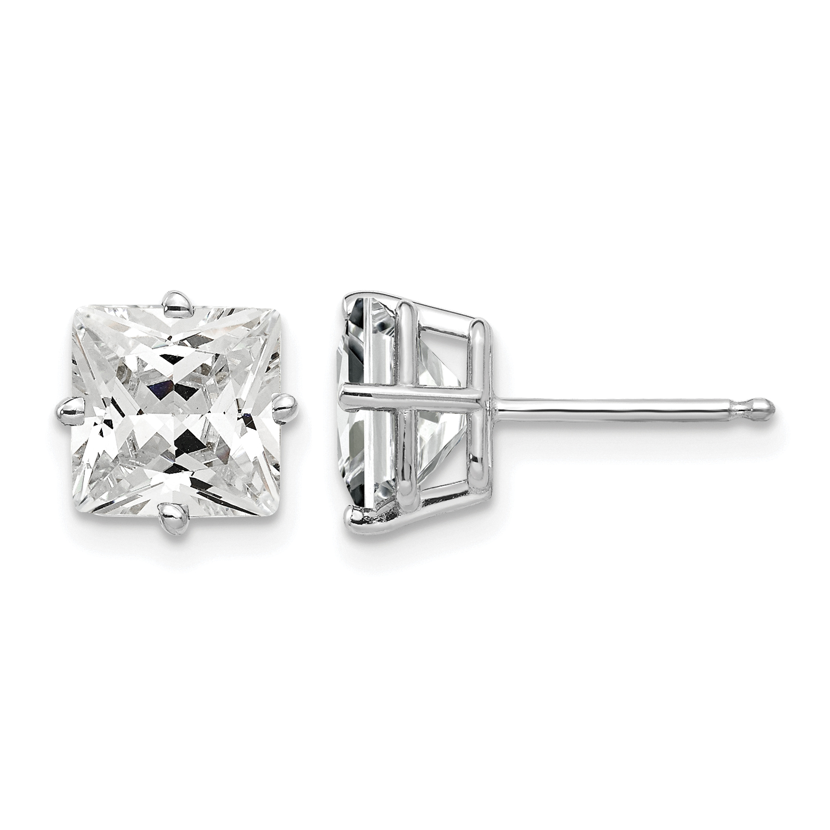 14k White Gold 7mm Cubic Zirconia Earrings (XE63WCZ)