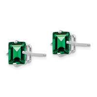 14K White Gold 7mm Princess-cut Mount St. Helens Post Earrings view 2