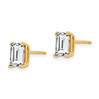 14K Yellow Gold 7x 5mm Octagon Radiant-Cut Cubic Zirconia Post Earrings view 2