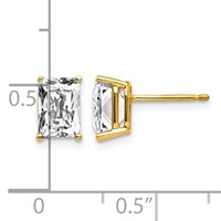 14K Yellow Gold 7x 5mm Octagon Radiant-Cut Cubic Zirconia Post Earrings view 4