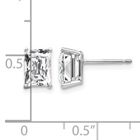 14K White Gold 7x 5mm Octagon Radiant-Cut Cubic Zirconia Post Earrings view 4