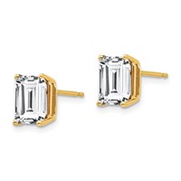 14K Yellow Gold 8x 6mm Octagon Radiant-Cut Cubic Zirconia Post Earrings view 2